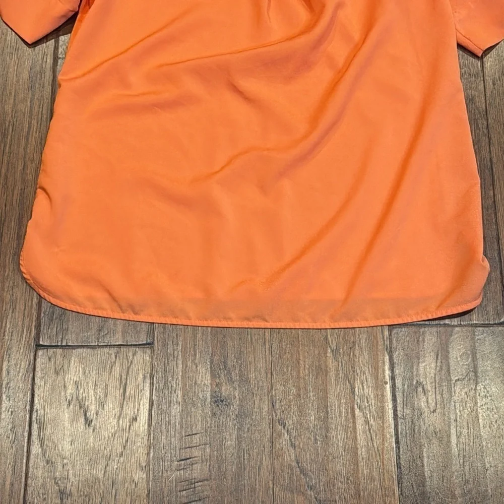 Small Calvin Klein Women's Loose Fitting Orange Blouse Top